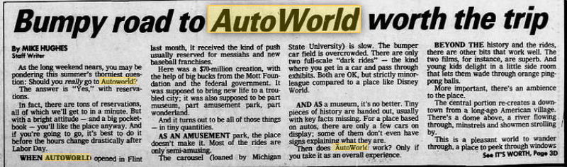 AutoWorld (Six Flags AutoWorld) - 1984 Review From Lansing State Journal (newer photo)